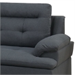 Pemberly Row 3Pc L Shape Sectional Sofa w/ Ottoman & 2 Pillows in Charcoal Gray