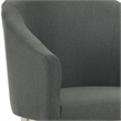 Pemberly Row Set of 2 Wood Accent Chairs with Padded Curved Back & Seats in Gray