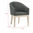 Pemberly Row Set of 2 Wood Accent Chairs with Padded Curved Back & Seats in Gray