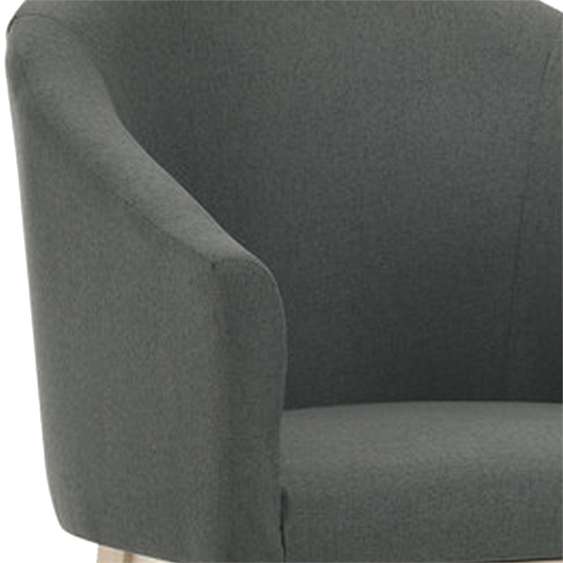 Pemberly Row Set of 2 Wood Accent Chairs with Padded Curved Back & Seats in Gray