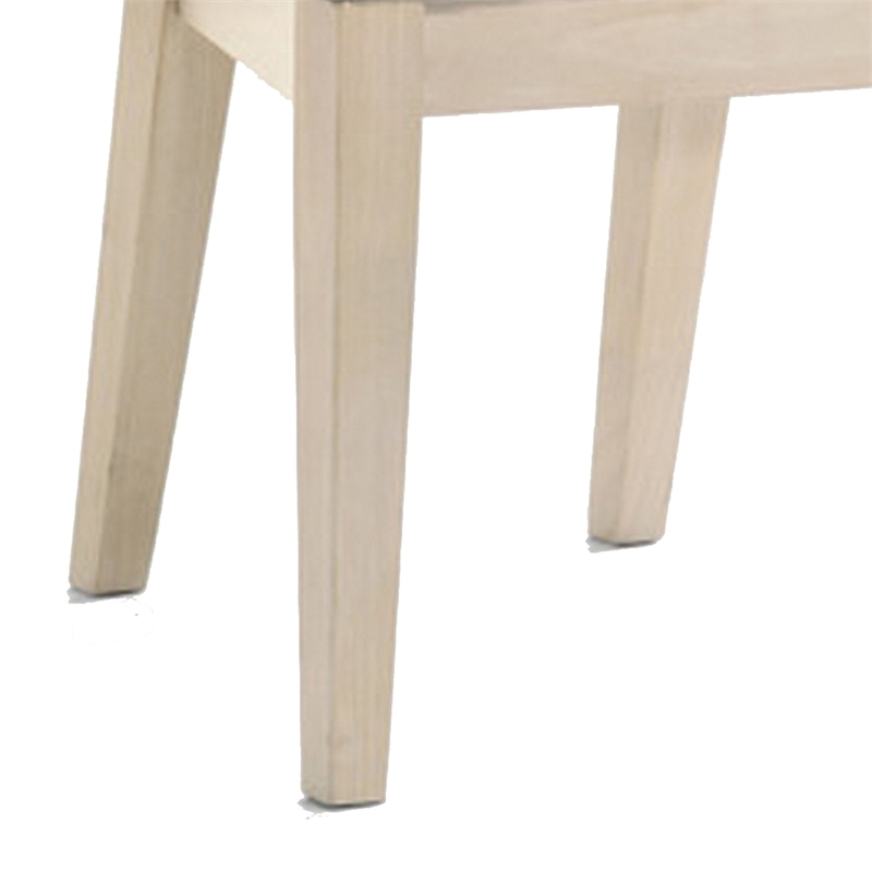 Pemberly Row Set of 2 Wood Accent Chairs with Padded Curved Back & Seats in Gray