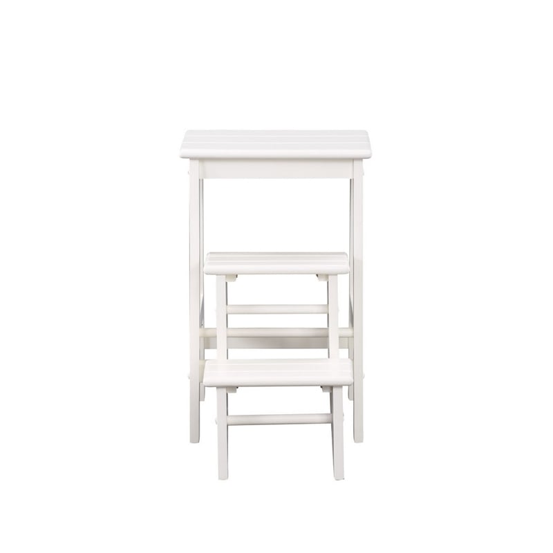 Pemberly Row 24 Inch 3 Level Folding Step Stool with Safety Latch in White