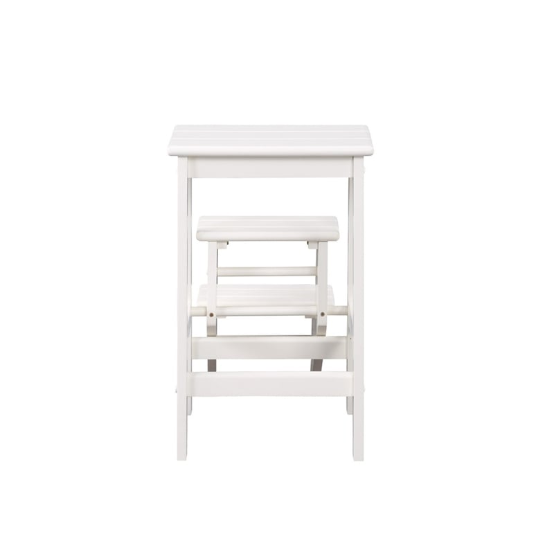 Pemberly Row 24 Inch 3 Level Folding Step Stool with Safety Latch in White