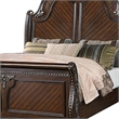 Pemberly Row Queen Bed with Scalloped Headboard and Carved Trim in Dark Walnut