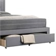Pemberly Row Upholstered Tufted Queen Bed with Storage and Nailhead Trim in Gray