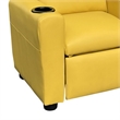 Pemberly Row Kids Youth Recliner Chair with Cup Holder in Yellow Faux Leather