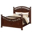 Pemberly Row King Bed with Arched Carved Leaf Headboard & Bun Feet in Oak Brown