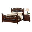 Pemberly Row California King Bed with Carved Details & Faux Leather Headboard