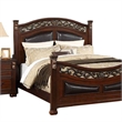 Pemberly Row California King Bed with Carved Details & Faux Leather Headboard