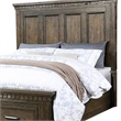 Pemberly Row California King Bed w/ 2 Storage Drawers & Grooved Design in Brown