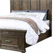 Pemberly Row Queen Bed with 2 Storage Drawers and Square Grooved Design in Brown