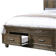 Pemberly Row Queen Bed with 2 Storage Drawers and Square Grooved Design in Brown