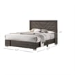 Pemberly Row Queen Bed with Carved Headboard and Block Legs in Taupe Brown