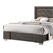 Pemberly Row Queen Bed with Carved Headboard and Block Legs in Taupe Brown