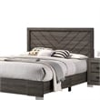 Pemberly Row Queen Bed with Carved Headboard and Block Legs in Taupe Brown
