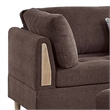 Pemberly Row 3 Piece L Shape Sectional Sofa with Ottoman and Storage in Brown