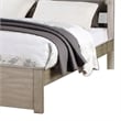 Pemberly Row Platform Queen Bed with Rectangular Panel Headboard in Light Tan