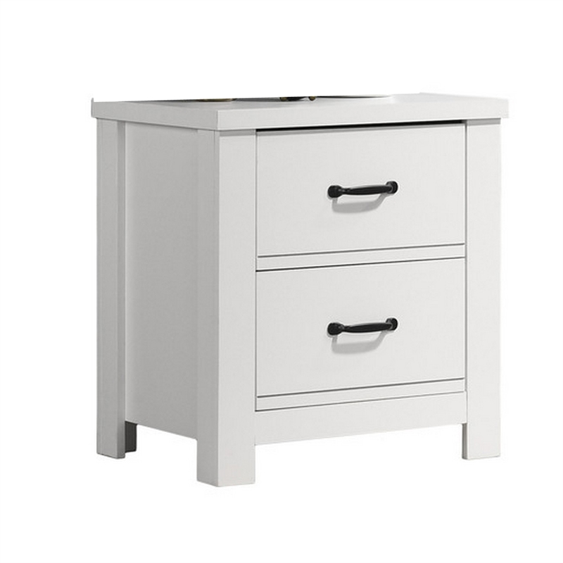 Pemberly Row 3 Piece Bedroom Set with Dresser Chest and Nightstand in White