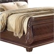 Pemberly Row King Bed w/ Floral Carved Details & Tufted Headboard in Dark Walnut