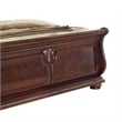 Pemberly Row King Bed w/ Floral Carved Details & Tufted Headboard in Dark Walnut