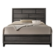 Pemberly Row King Bed with Brick Inspired Headboard & Black Tapered Legs