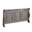 Pemberly Row California King Sleigh Bed with Tri Panel Molded Trim in Oak Gray