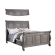 Pemberly Row California King Sleigh Bed with Tri Panel Molded Trim in Oak Gray