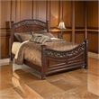 Pemberly Row California King Bed with Leaf Carvings & Scroll Molding