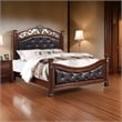 Pemberly Row California King Bed with Tufted Faux Leather Headboard