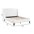Pemberly Row King Bed with Curved Wingback Headboard in White Boucle Fabric