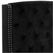 Pemberly Row King Bed with Tufted Headboard and Nailhead Trim in Black