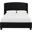 Pemberly Row King Bed with Tufted Headboard and Nailhead Trim in Black