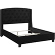 Pemberly Row King Bed with Tufted Headboard and Nailhead Trim in Black