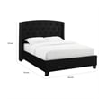 Pemberly Row Queen Bed with Tufted Headboard and Nailhead Trim in Black