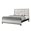 Pemberly Row King Bed with Geometric Panel Headboard and Tapered Legs in White