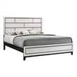 Pemberly Row King Bed with Geometric Panel Headboard and Tapered Legs in White