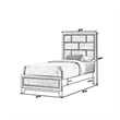 Pemberly Row Twin Bed with Geometric Panel Headboard and Tapered Legs in White