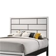Pemberly Row Twin Bed with Geometric Panel Headboard and Tapered Legs in White