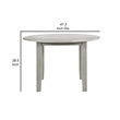 Pemberly Row 47 Inch Round Rubberwood Dining Table with Block Legs in Gray