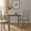 Pemberly Row 47 Inch Round Rubberwood Dining Table with Block Legs in Gray