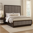 Pemberly Row California King Bed with Grid Tufted Tall Panel Headboard in Taupe