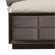 Pemberly Row California King Bed with Grid Tufted Tall Panel Headboard in Taupe