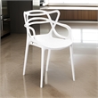 Pemberly Row 4Pc Polypropylene Armchairs w/ Curved Seat & Open Backrest in White