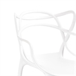 Pemberly Row 4Pc Polypropylene Armchairs w/ Curved Seat & Open Backrest in White