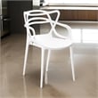 Pemberly Row 4Pc Polypropylene Armchairs w/ Curved Seat & Open Backrest in White