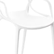 Pemberly Row 4Pc Polypropylene Armchairs w/ Curved Seat & Open Backrest in White