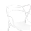 Pemberly Row 4Pc Polypropylene Armchairs w/ Curved Seat & Open Backrest in White