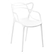 Pemberly Row 4Pc Polypropylene Armchairs w/ Curved Seat & Open Backrest in White