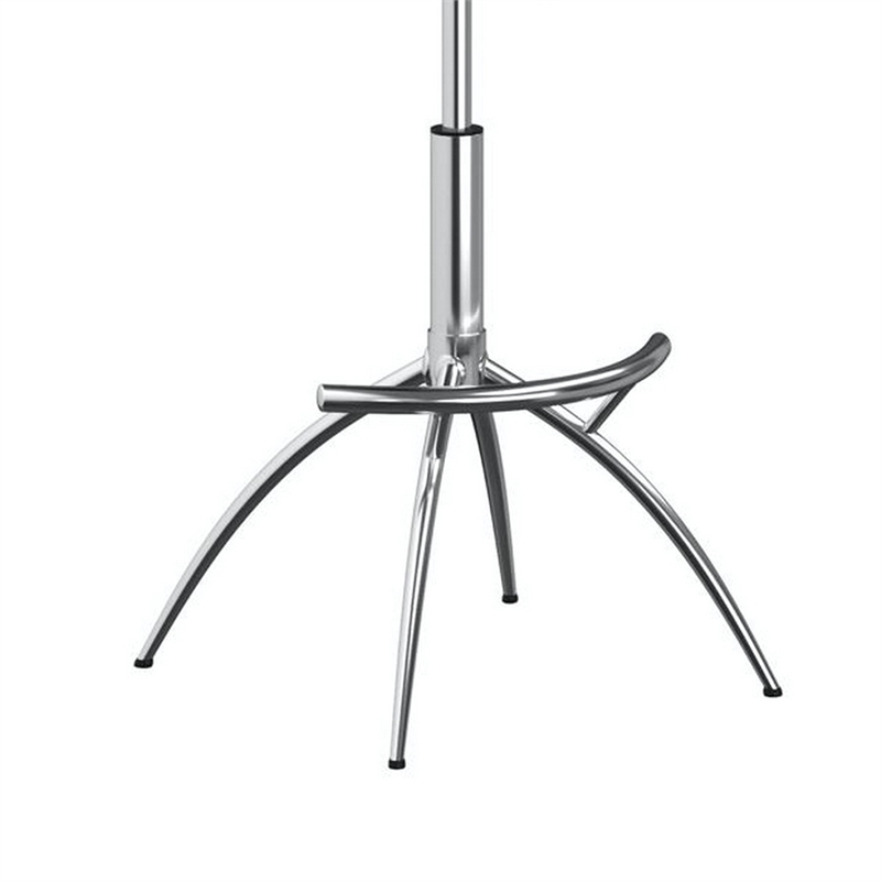 Pemberly Row Set of 2 Adjustable Height Swivel Barstools in Black Faux Leather