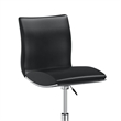 Pemberly Row Set of 2 Adjustable Height Swivel Barstools in Black Faux Leather